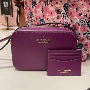 Kate Spade Staci Mini Camera Bag & KSNY Staci Small Slim Card Holder
Plum Pie